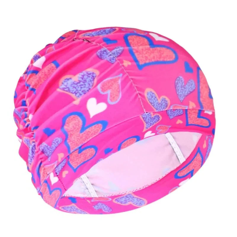 Swim Cap Turban Twist Front Stretch Fit & Quick-Dry