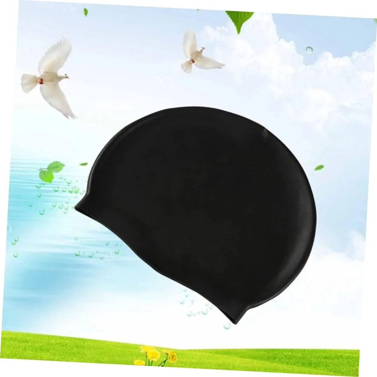 Swim Cap Turban Twist Front Stretch Fit & Quick-Dry