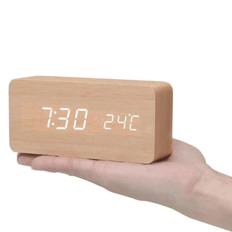 Table Clock LED Display Voice Activated Alarm