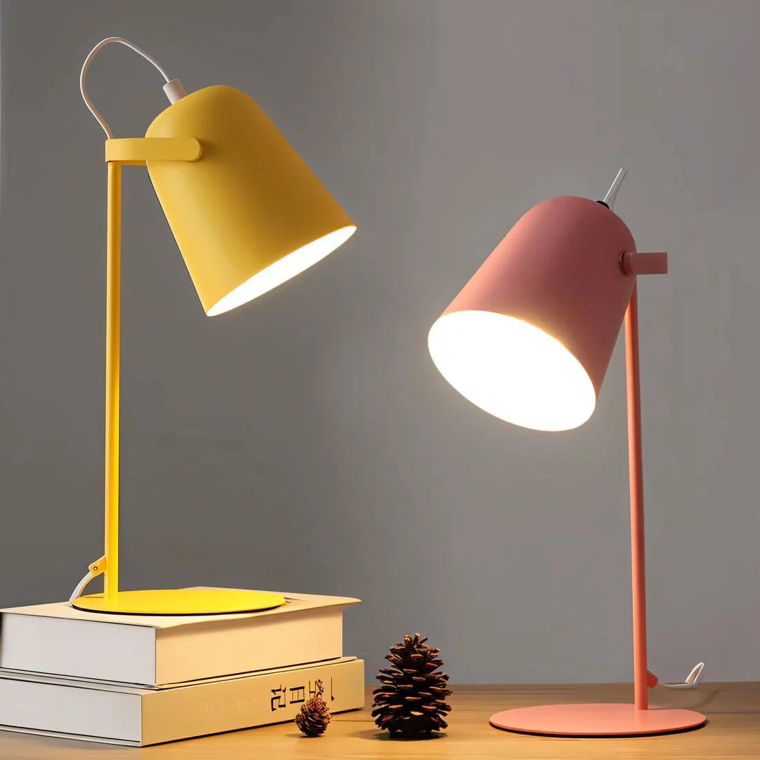 Table Lamp Adjustable Tilt & Rotating Shade Iron Base