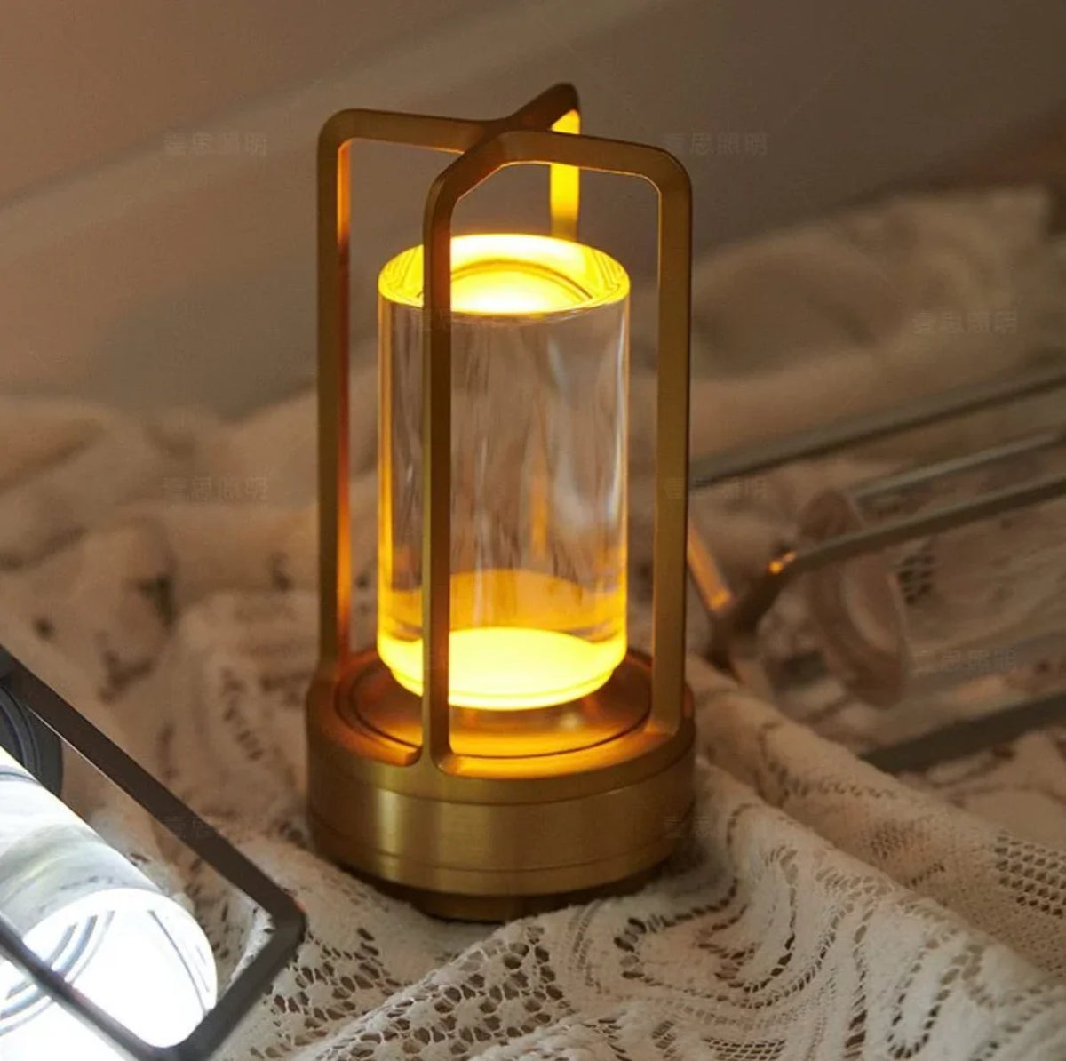 Table Lamp Crystal Design Wireless Touch Dimmable