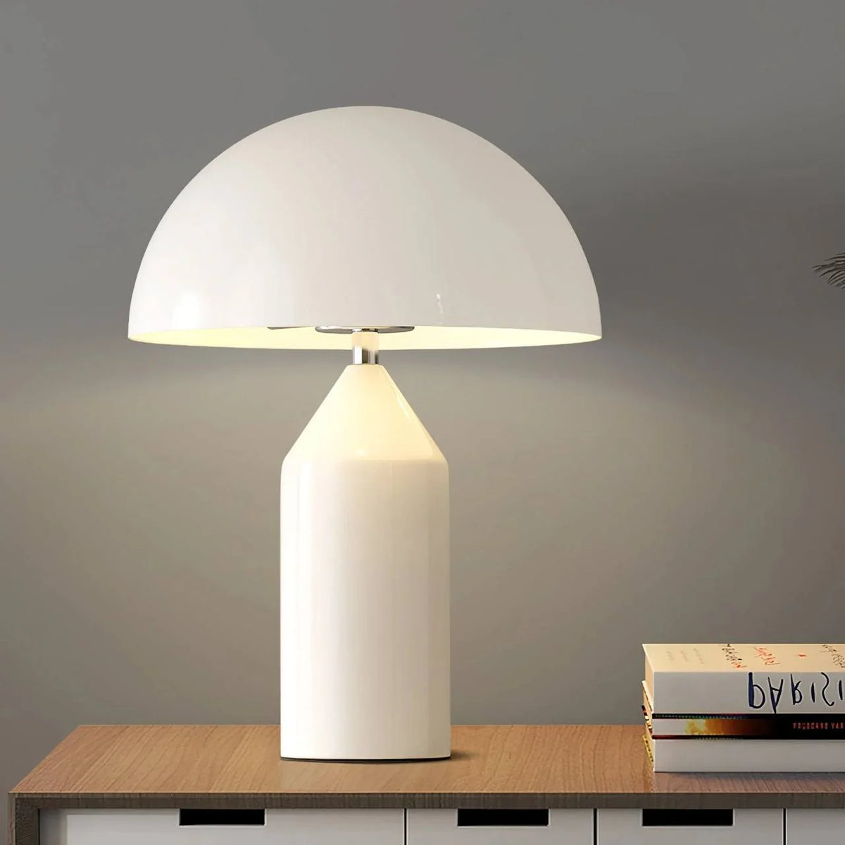 Table Lamp Geometric Metal Dimmer-Compatible Push-Button Control