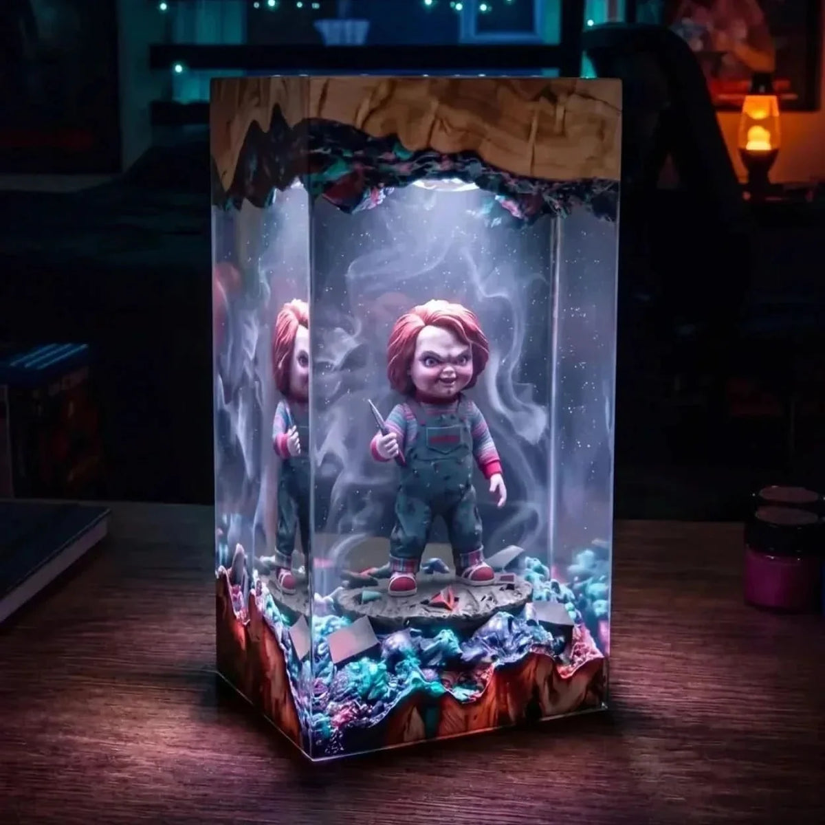 Table Lamp Halloween Character Handmade Resin Warm LED
