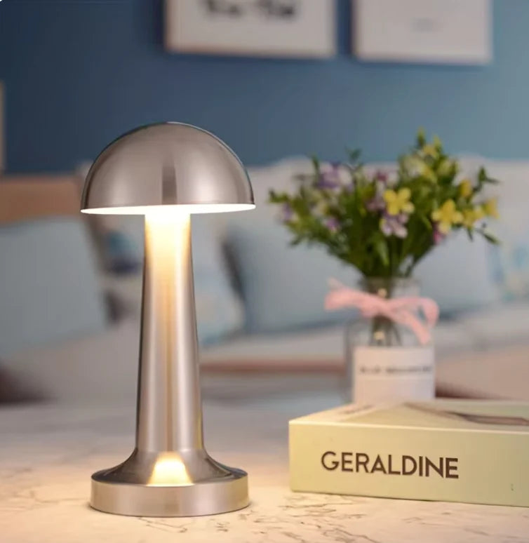 Table Lamp Mushroom Design 3-Color Dimmable USB Rechargeable