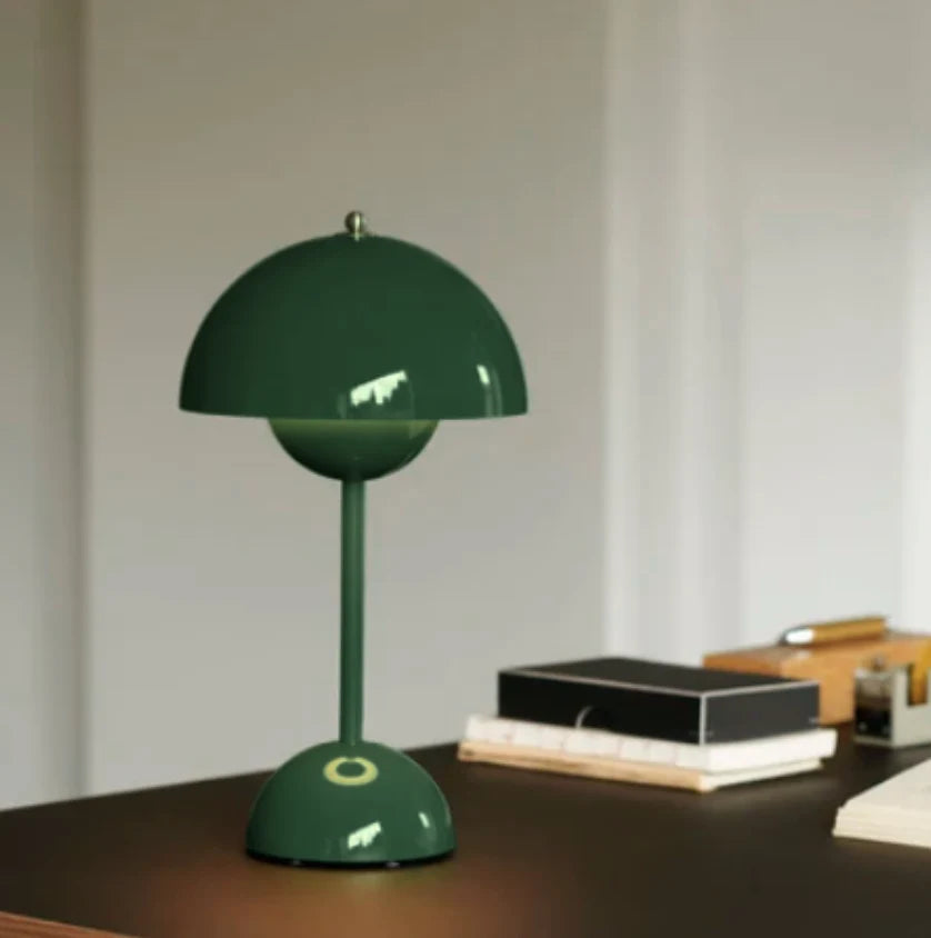 Table Lamp Mushroom Design Rechargeable Touch Dimmable