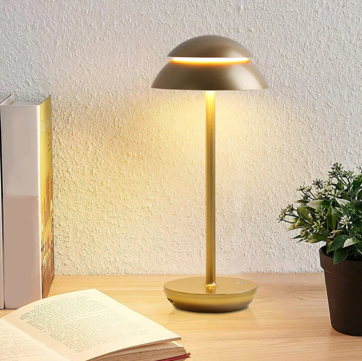 Table Lamp Mushroom Design Touch Dimmable USB Rechargeable