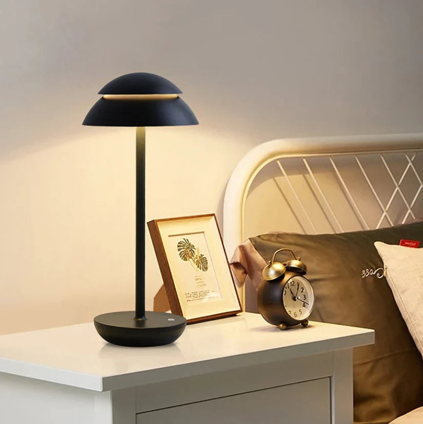 Table Lamp Mushroom Design Touch Dimmable USB Rechargeable