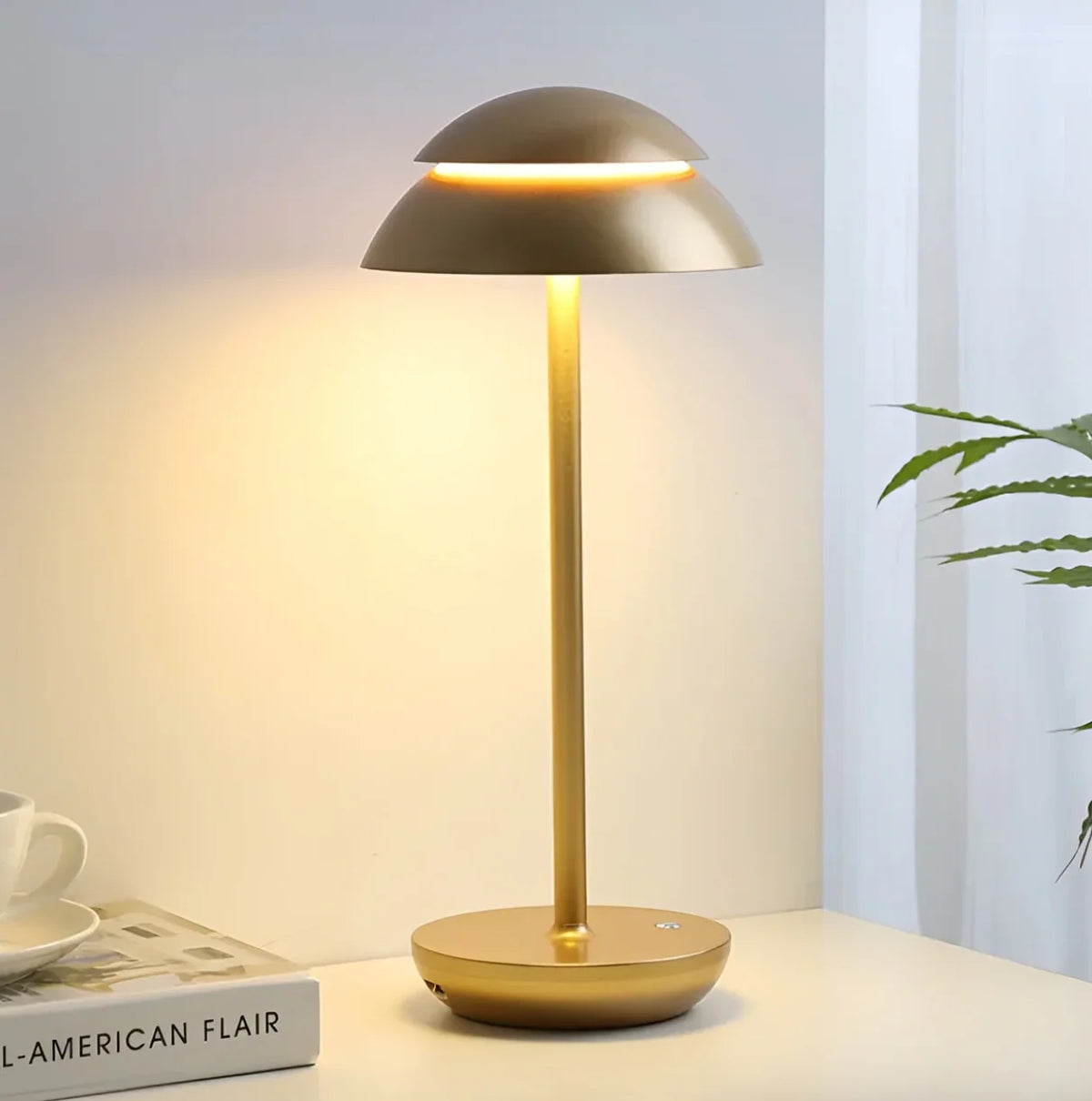 Table Lamp Mushroom-Shaped Touch-Dimmable USB Rechargeable
