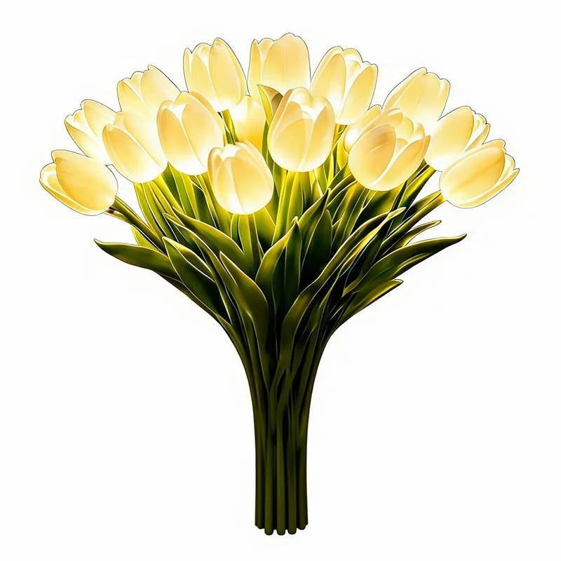 Table Lamp Realistic Tulips 10-Stem Battery Operated Warm White
