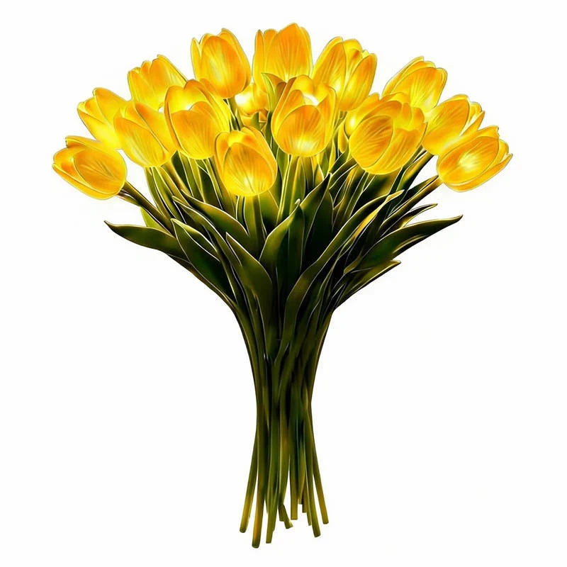 Table Lamp Realistic Tulips 10-Stem Battery Operated Warm White