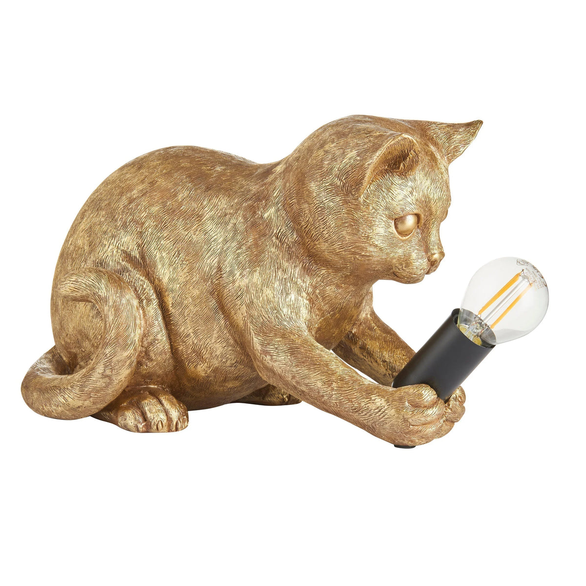 Table Lamp Resin Kitten Design Inline Switch