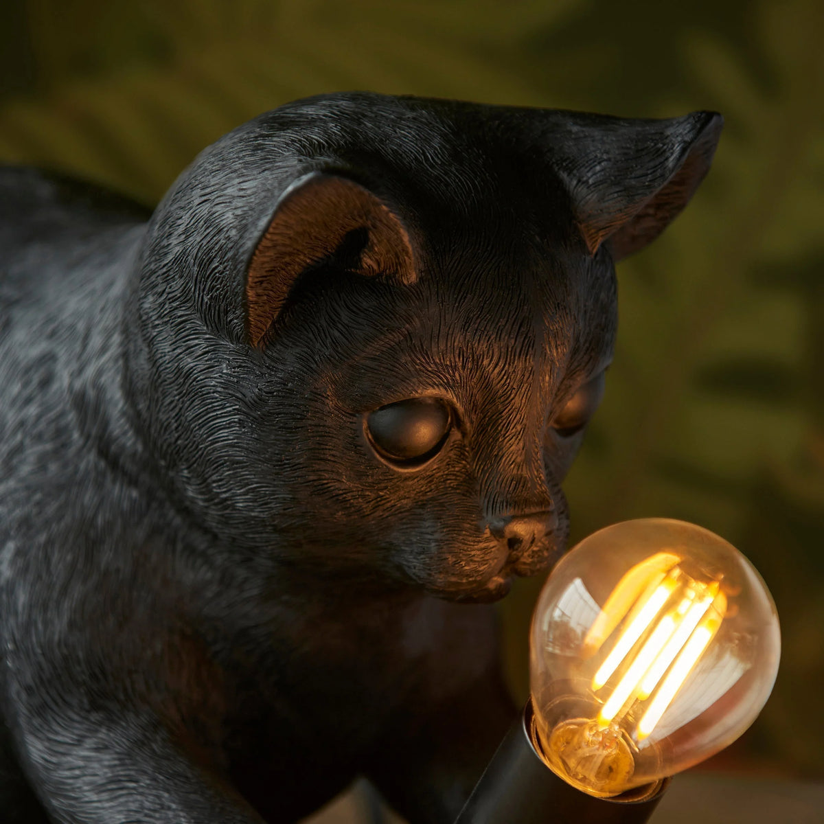 Table Lamp Resin Kitten Design Inline Switch