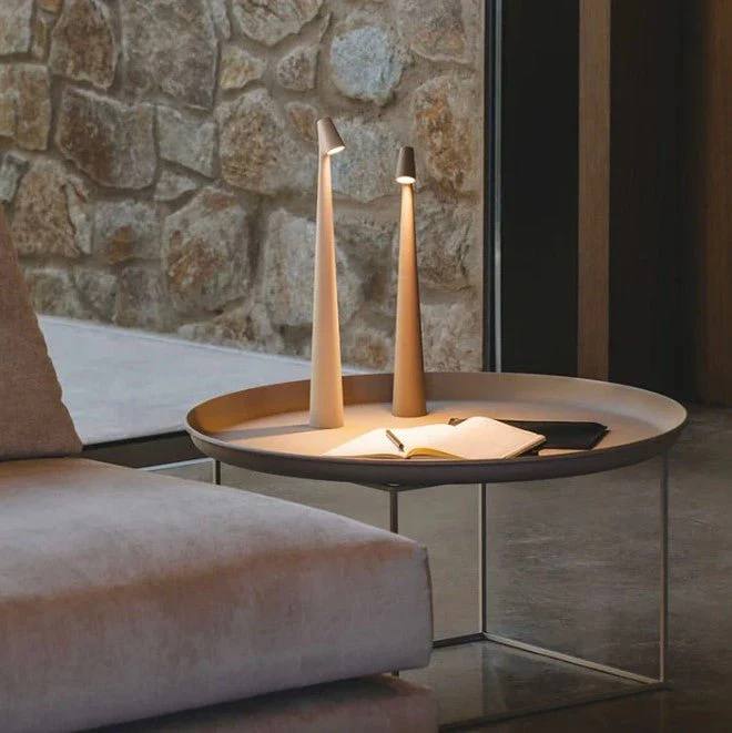 Table Lamp Wireless LED Rechargeable Metal & Glass