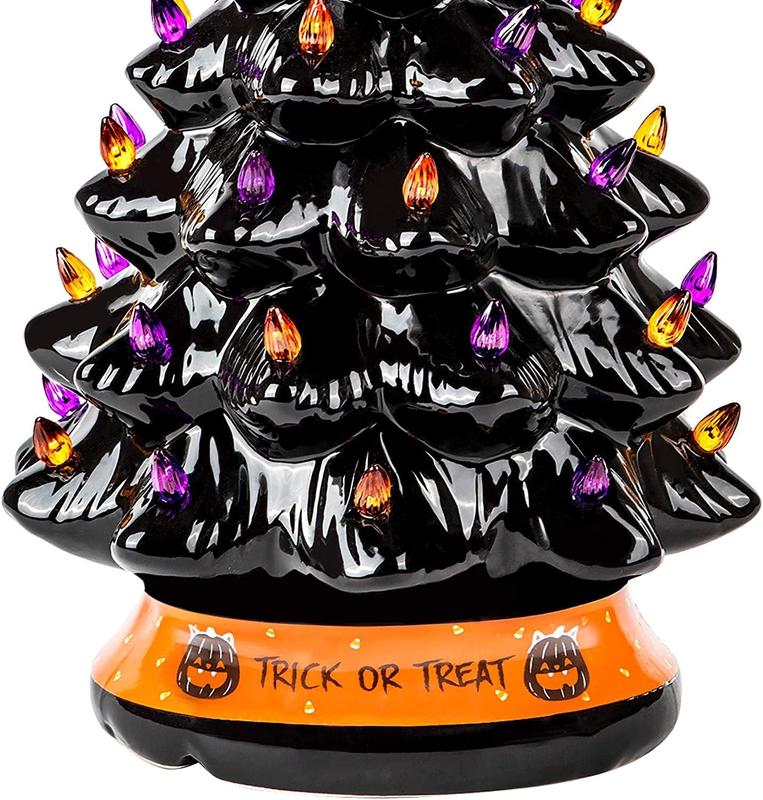 Tabletop LED Tree Battery-Powered Hand-Painted Glossy Resin