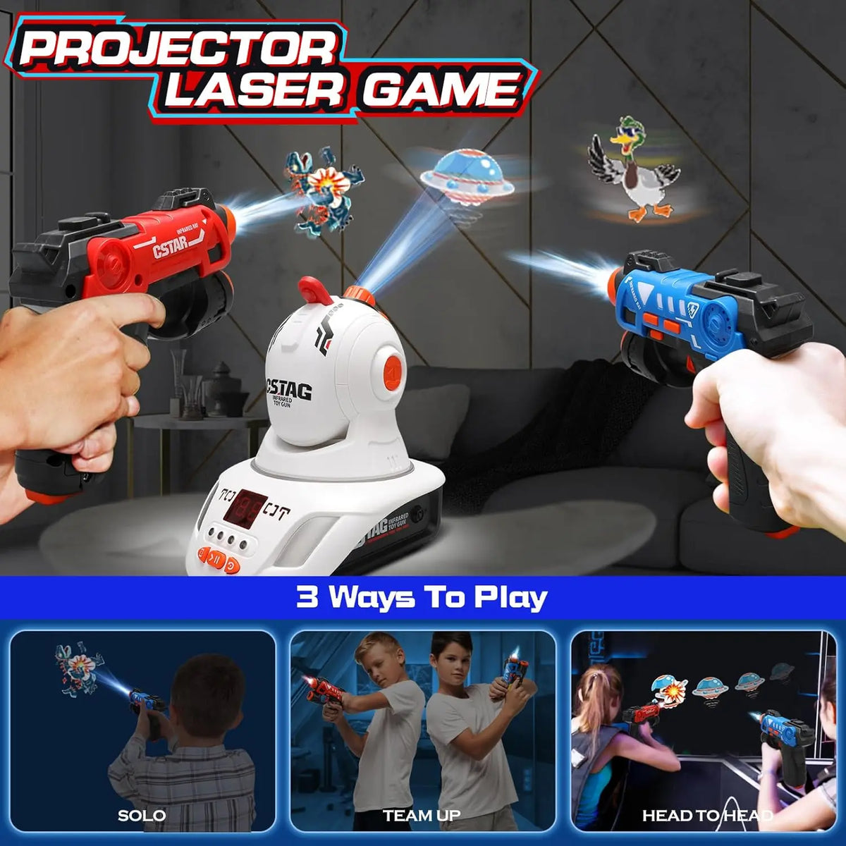 Target Shooting Game Infrared Projector 2 Blasters