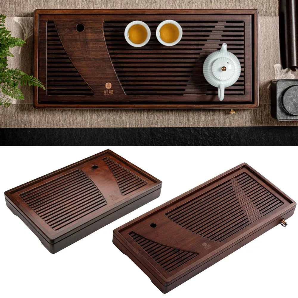 Tea Tray Bamboo Surface Removable Top