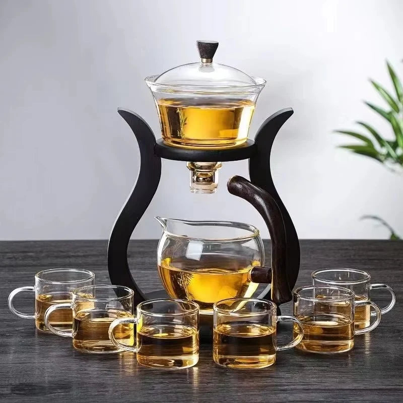 Teapot Magnetic Flow Control Built-In Infuser Heat-Resistant Glass