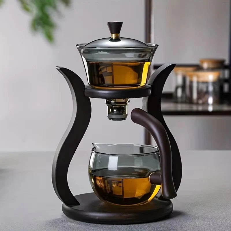 Teapot Magnetic Flow Control Built-In Infuser Heat-Resistant Glass