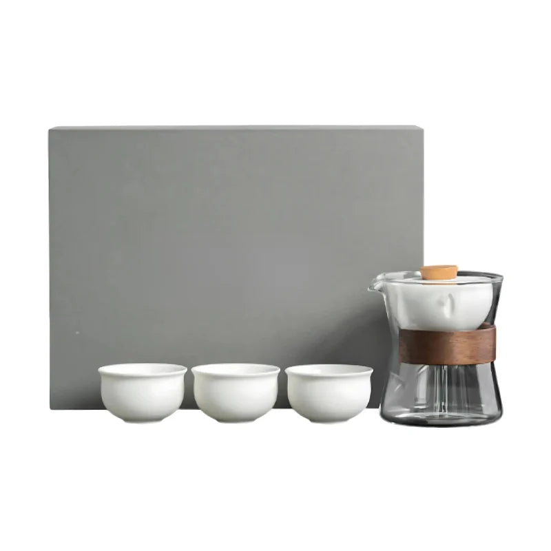 Teapot Set 360Β° Rotating Drip-Free Borosilicate Glass