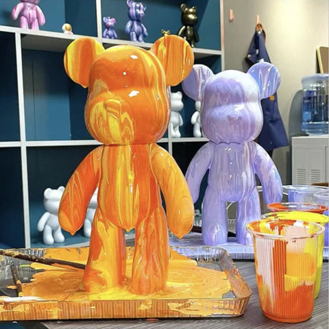 Teddy Bear Figure Paintable Vinyl With 3 Acrylic Paints