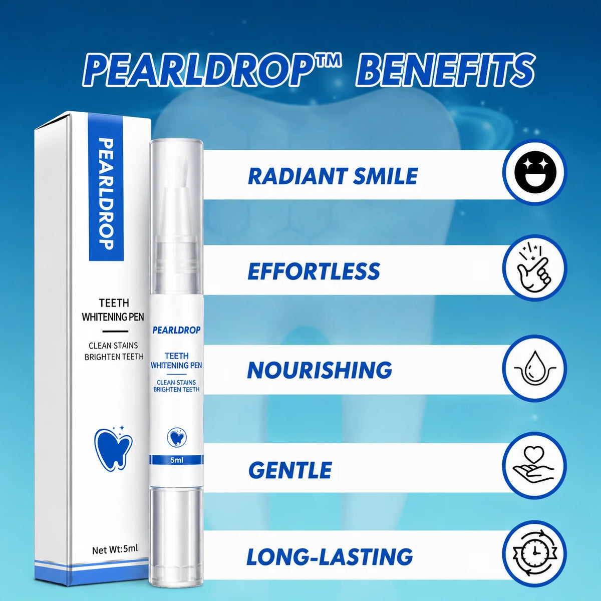 Teeth Whitening Pen Gentle Peroxide & Precision Brush