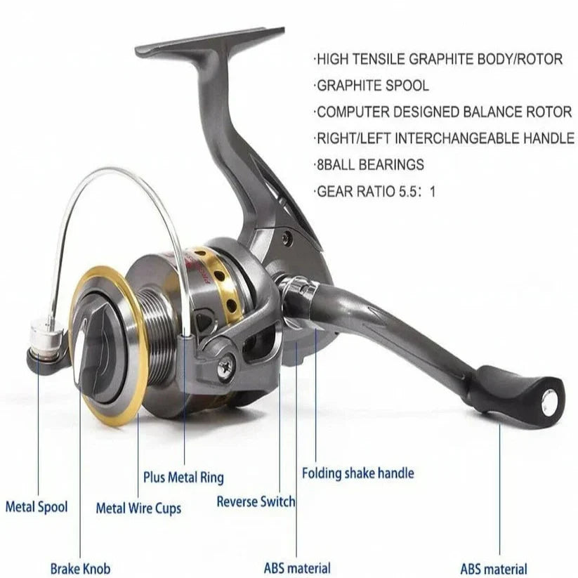Telescopic Fishing Rod & Reel Carbon Fiber Pre-Spooled
