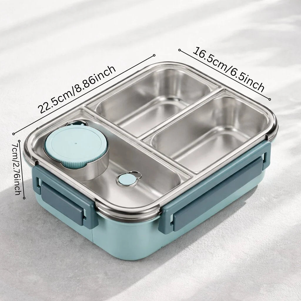 Thermal Food Container Leak-Proof Click Lock Stainless Steel Compartments