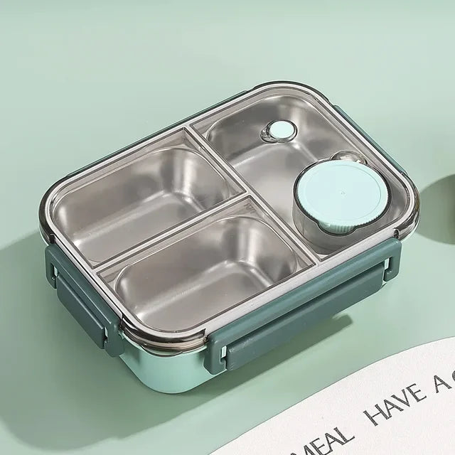 Thermal Food Container Leak-Proof Click Lock Stainless Steel Compartments