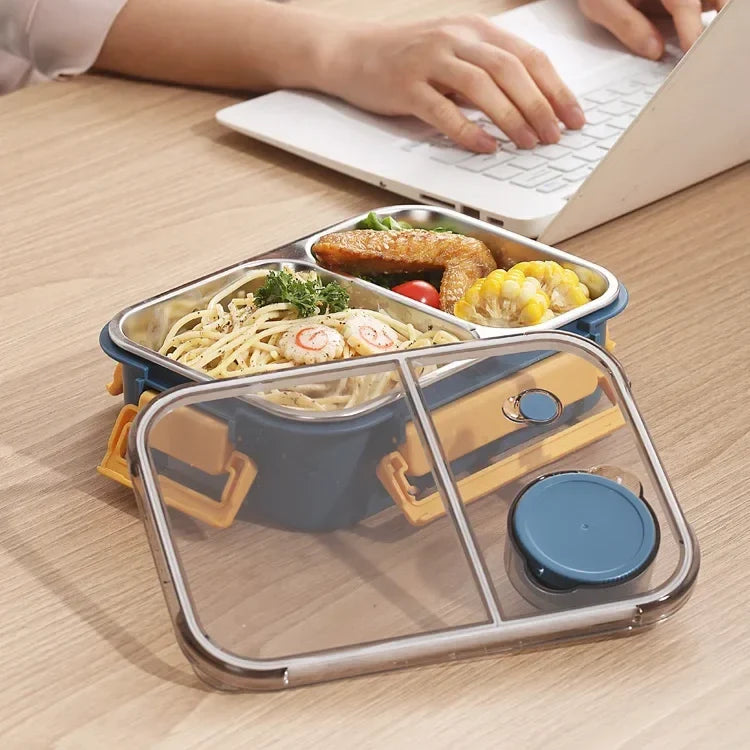 Thermal Food Container Leak-Proof Click Lock Stainless Steel Compartments