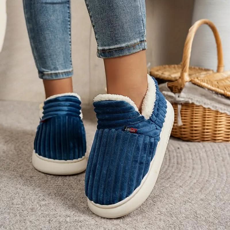 Thermal Slippers Vegan Fleece Lining Non-Slip Rubber Sole Machine-Washable