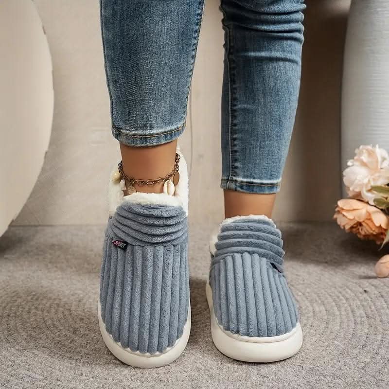Thermal Slippers Vegan Fleece Lining Non-Slip Rubber Sole Machine-Washable