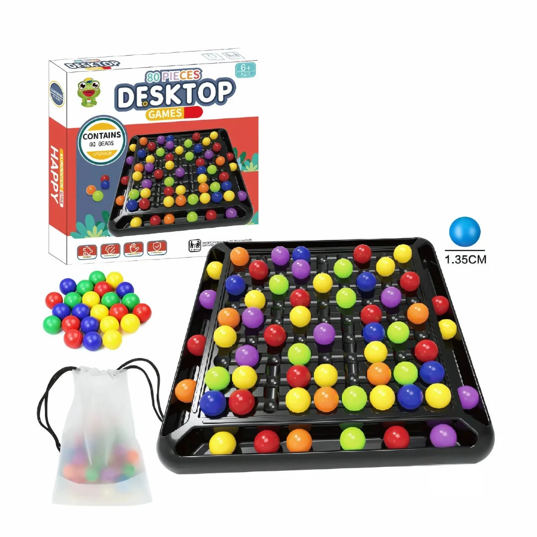 Toddler Bead Game Educational Color-Matching 80 Beads & Storage Bag