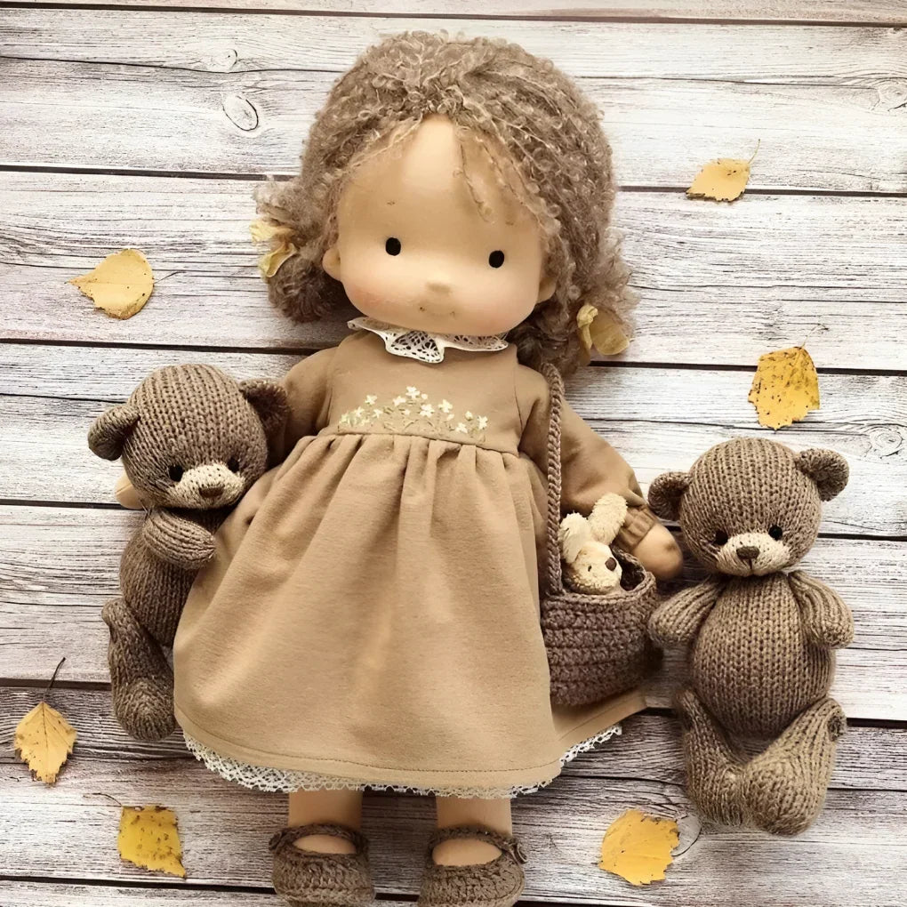 Toddler Doll Hypoallergenic Cotton Wool Stuffing Neutral Face Design