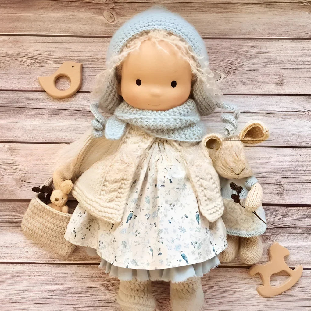 Toddler Doll Hypoallergenic Cotton Wool Stuffing Neutral Face Design