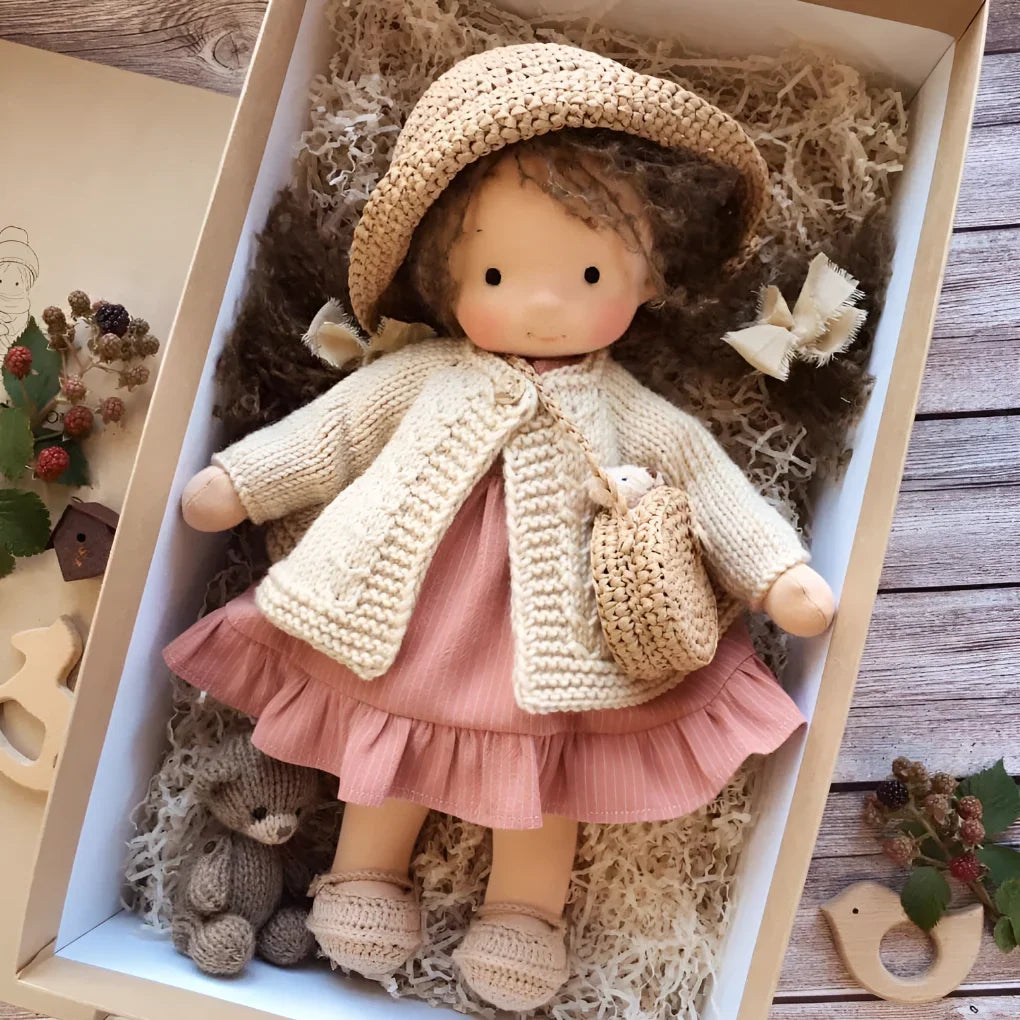 Toddler Doll Hypoallergenic Cotton Wool Stuffing Neutral Face Design