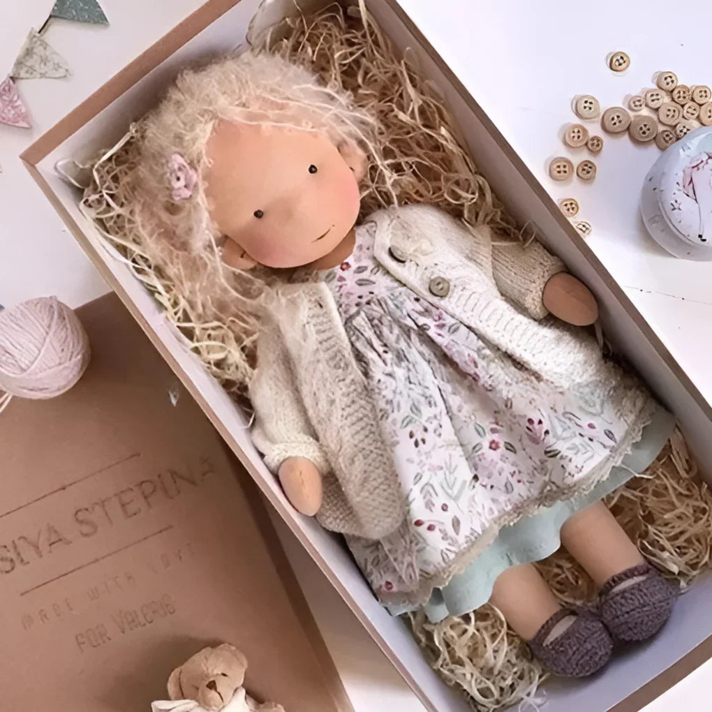 Toddler Doll Hypoallergenic Cotton Wool Stuffing Neutral Face Design