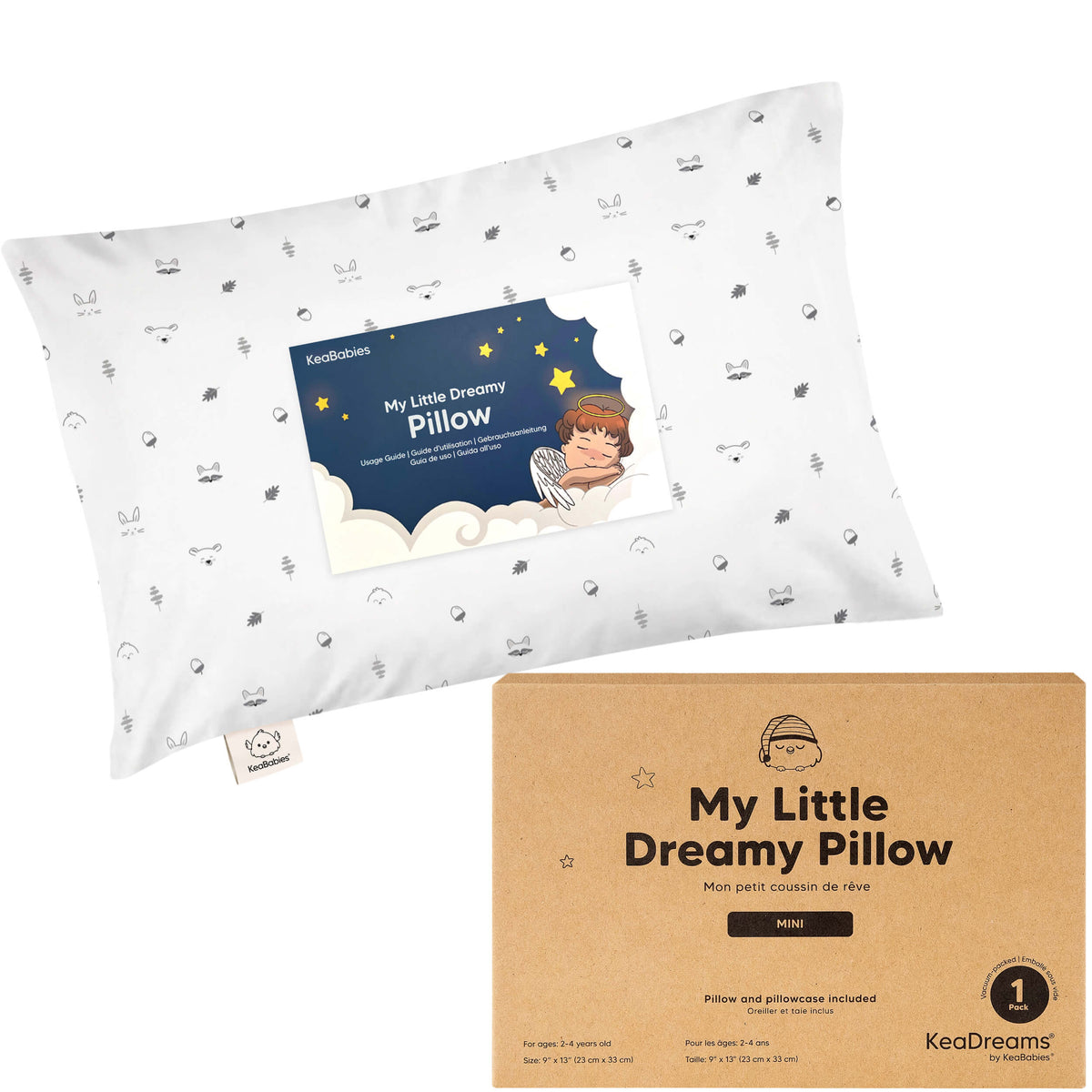 Toddler Pillow Cotton 9 x 13 Inch Machine-Washable Pillowcase Included