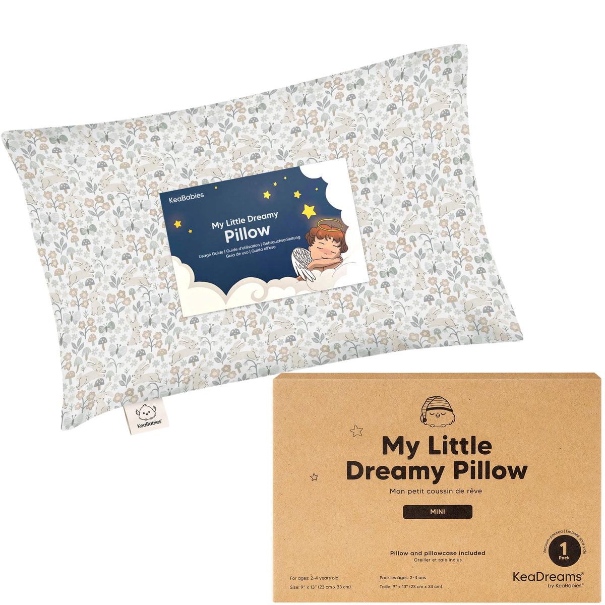 Toddler Pillow Cotton 9 x 13 Inch Machine-Washable Pillowcase Included