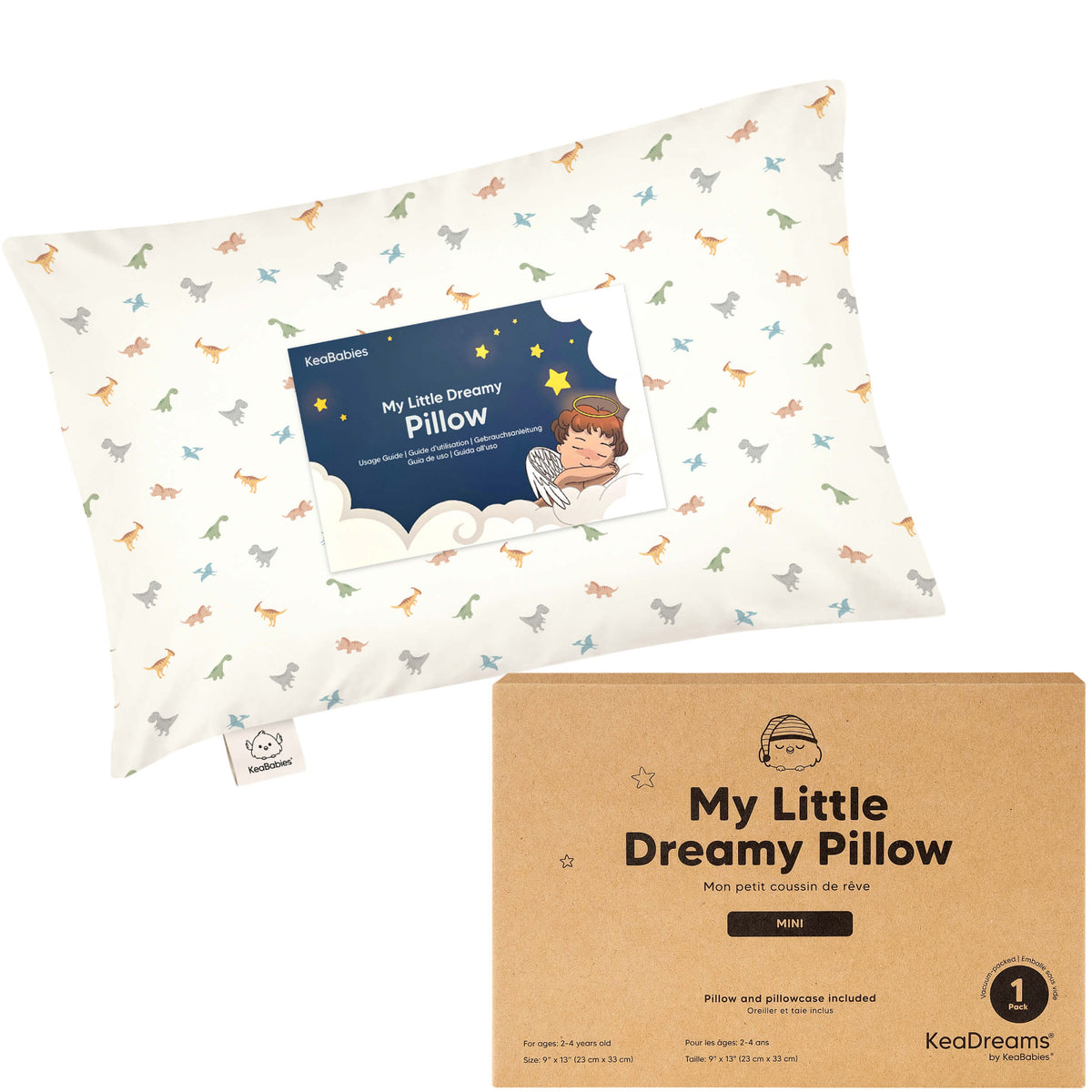 Toddler Pillow Cotton 9 x 13 Inch Machine-Washable Pillowcase Included
