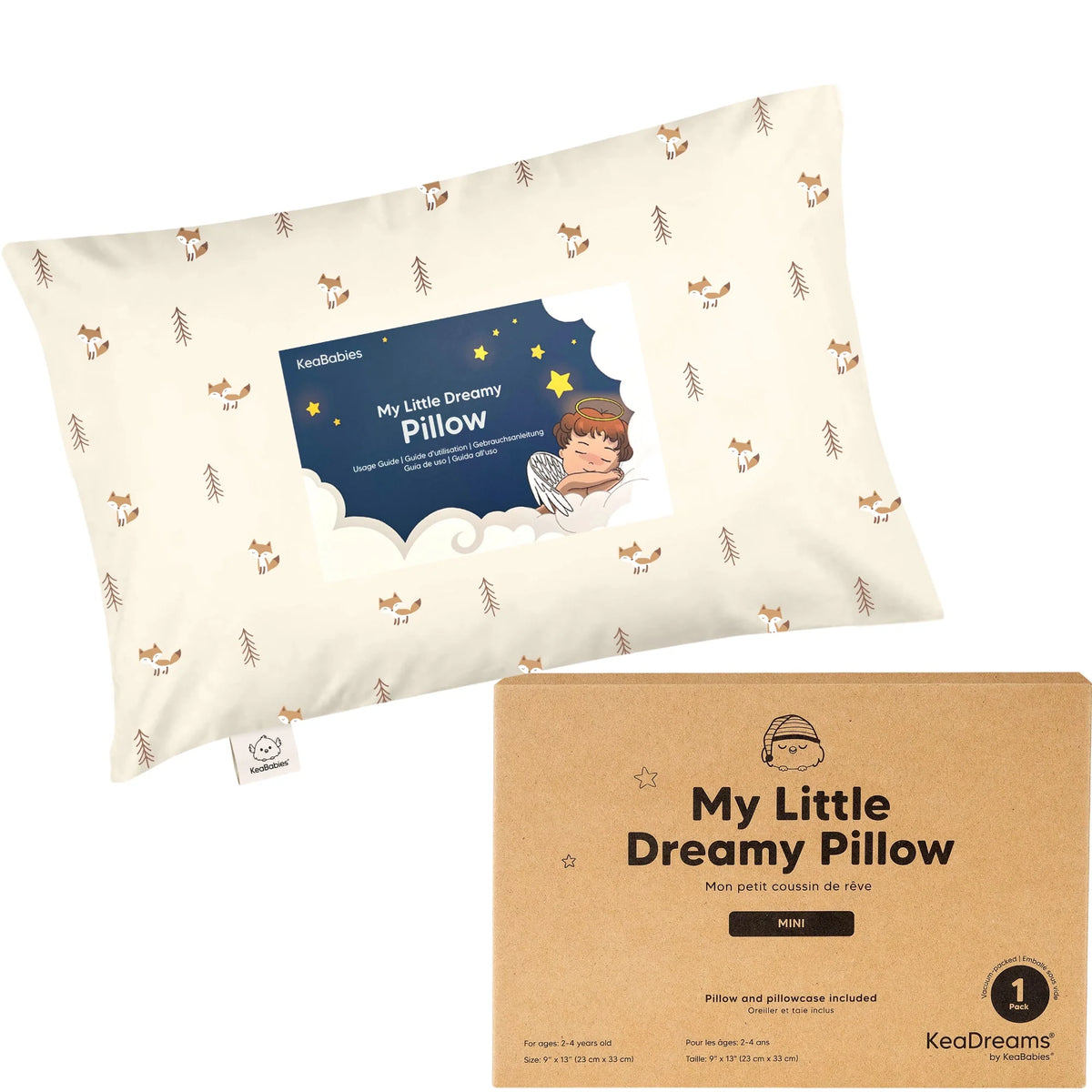 Toddler Pillow Cotton 9 x 13 Inch Machine-Washable Pillowcase Included