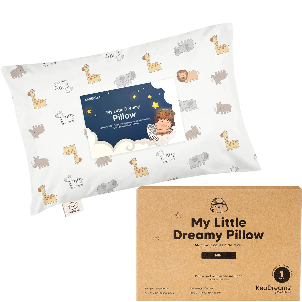 Toddler Pillow Cotton 9 x 13 Inch Machine-Washable Pillowcase Included