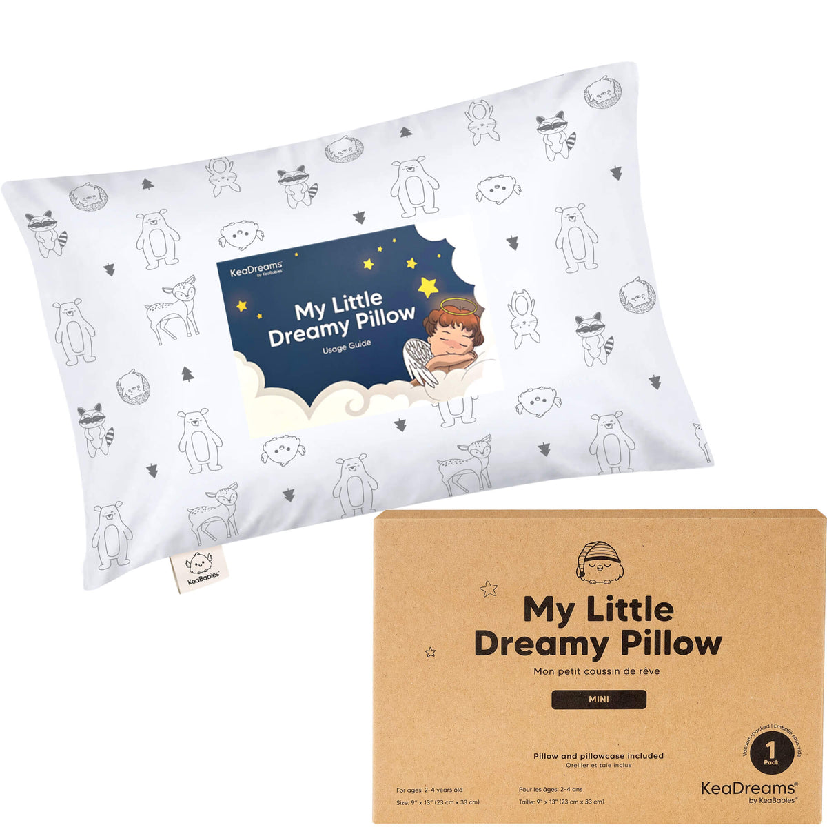 Toddler Pillow Cotton 9 x 13 Inch Machine-Washable Pillowcase Included