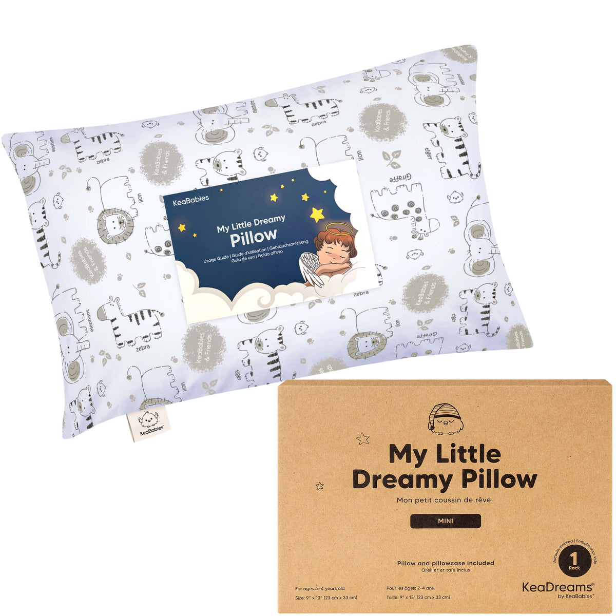 Toddler Pillow Cotton 9 x 13 Inch Machine-Washable Pillowcase Included