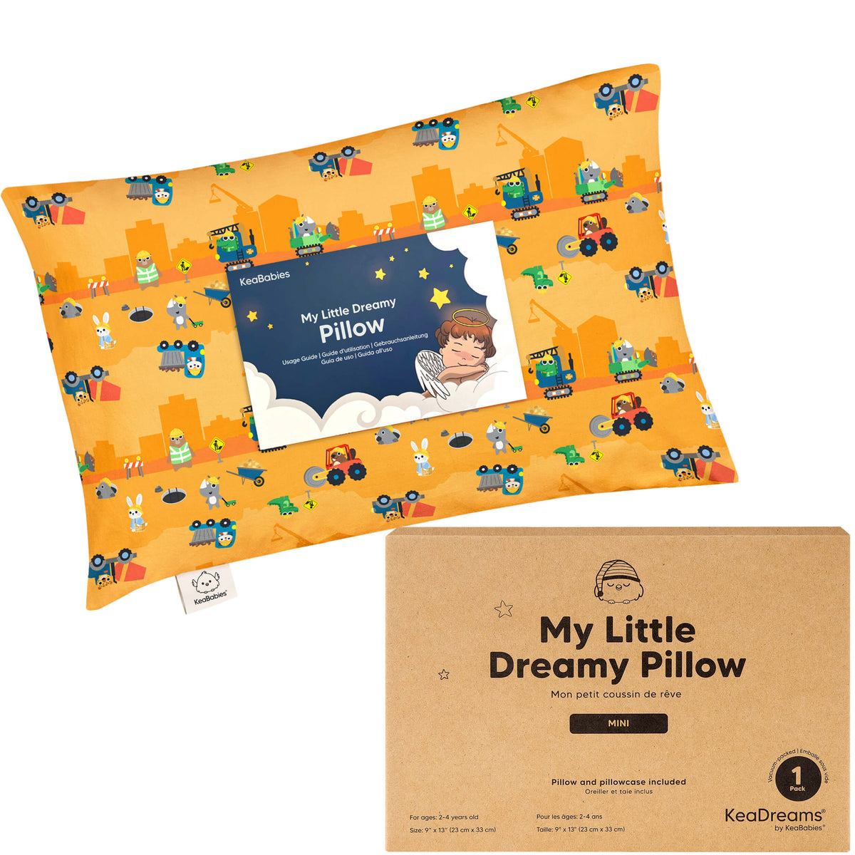 Toddler Pillow Cotton 9 x 13 Inch Machine-Washable Pillowcase Included
