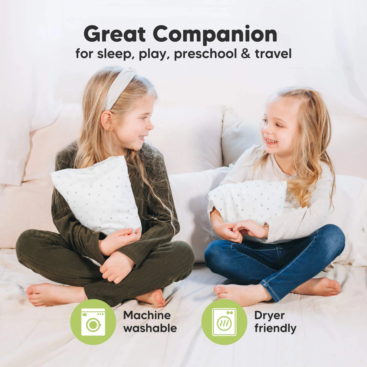 Toddler Pillow Cotton 9 x 13 Inch Machine-Washable Pillowcase Included