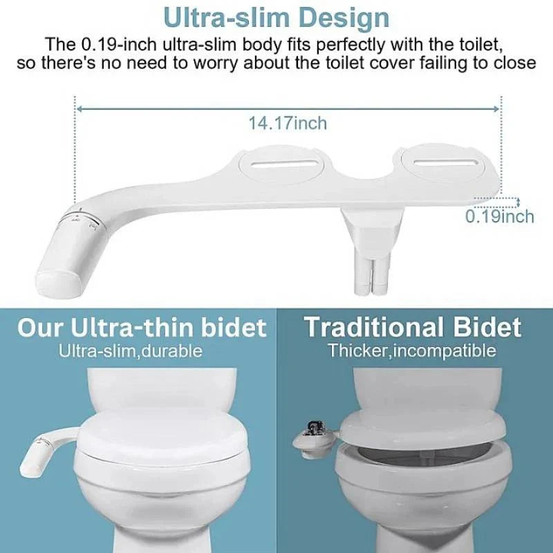 Toilet Bidet Attachment Dual Spray Modes & Retractable Nozzles