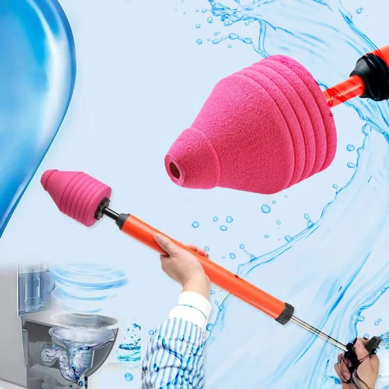Toilet Plunger High-Pressure Air Pump Flexible Seal & Nozzles