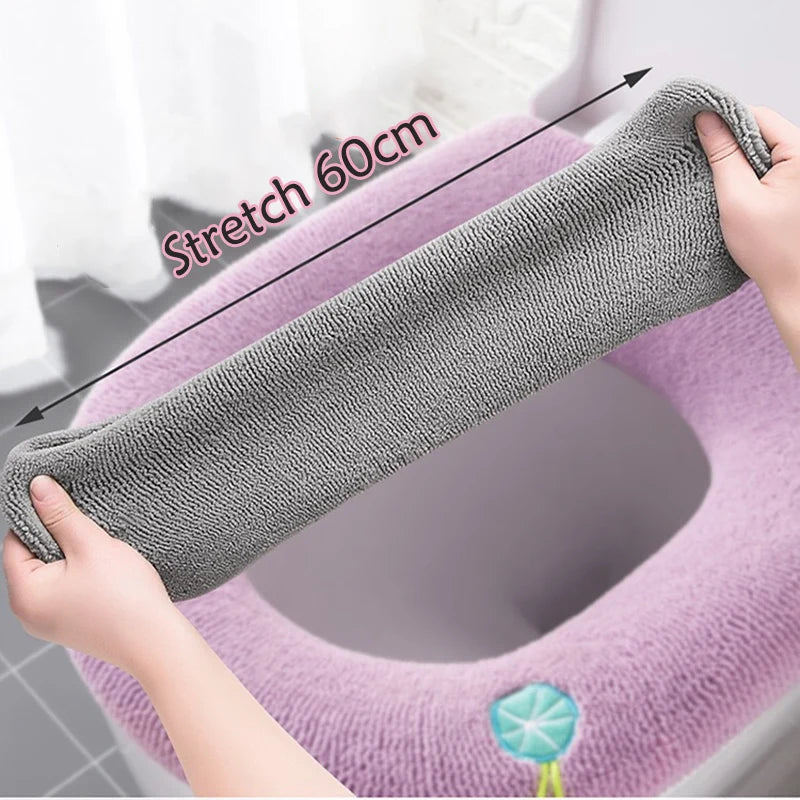 Toilet Seat Cover Stretch Fabric Pumpkin Pattern Machine Washable
