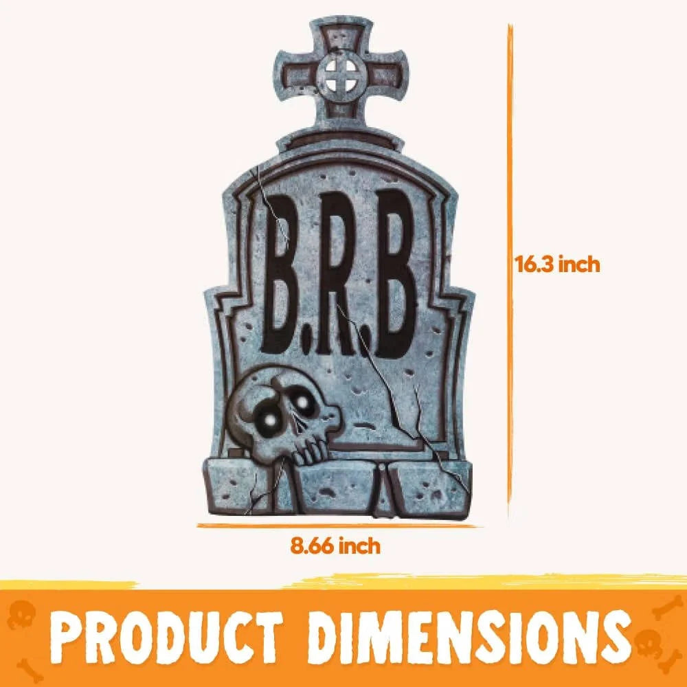 Tombstone Set 9-Piece Weather-Resistant Plastic With Metal Stakes