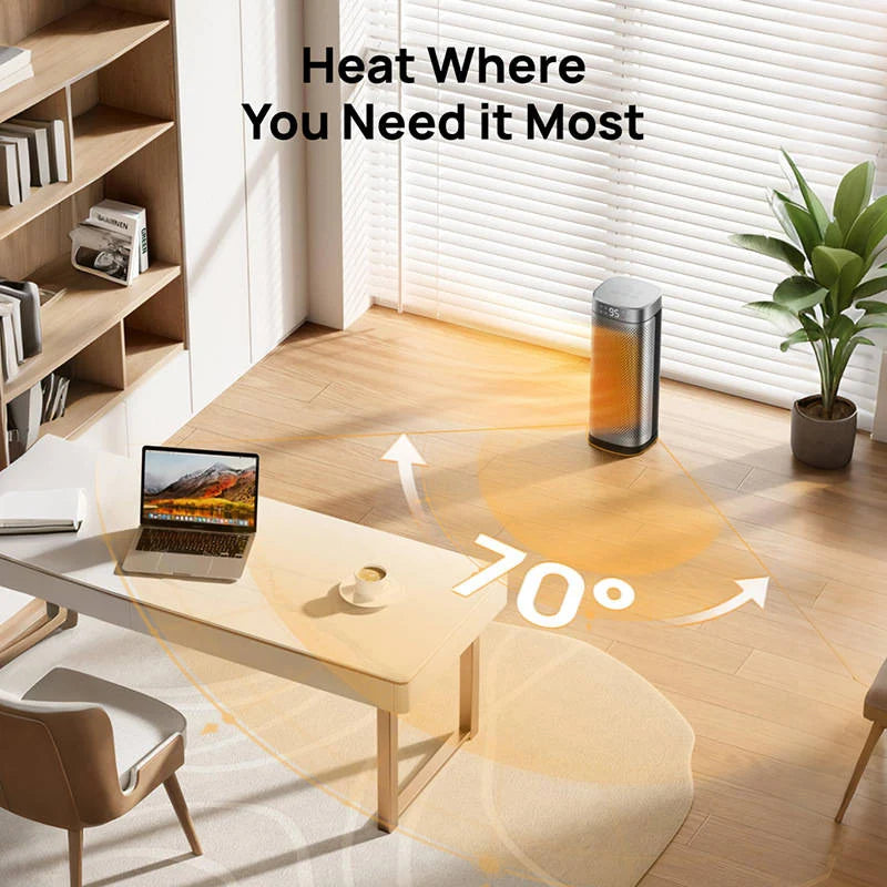 Tower Space Heater 1500W 70Β° Oscillation Remote & Touch Control